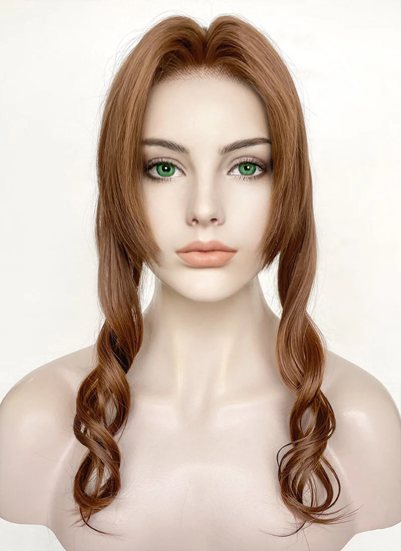 Final Fantasy Aerith Gainsborough Chestnut Brown Braided Lace Front Synthetic Wig LF2143 - Image 2