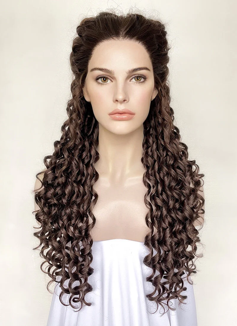 Star Wars Padme Amidala Brunette Braided Lace Front Synthetic Wig LF2144 - Image 6