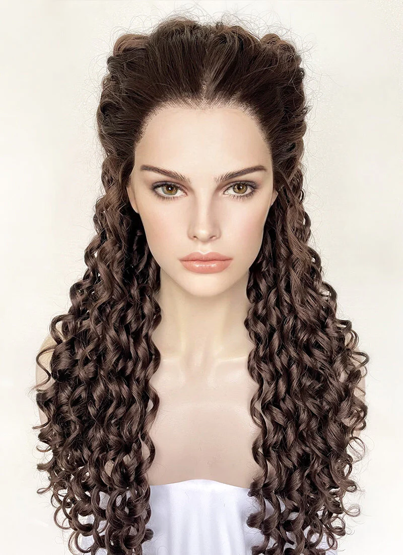 Star Wars Padme Amidala Brunette Braided Lace Front Synthetic Wig LF2144 - Image 7