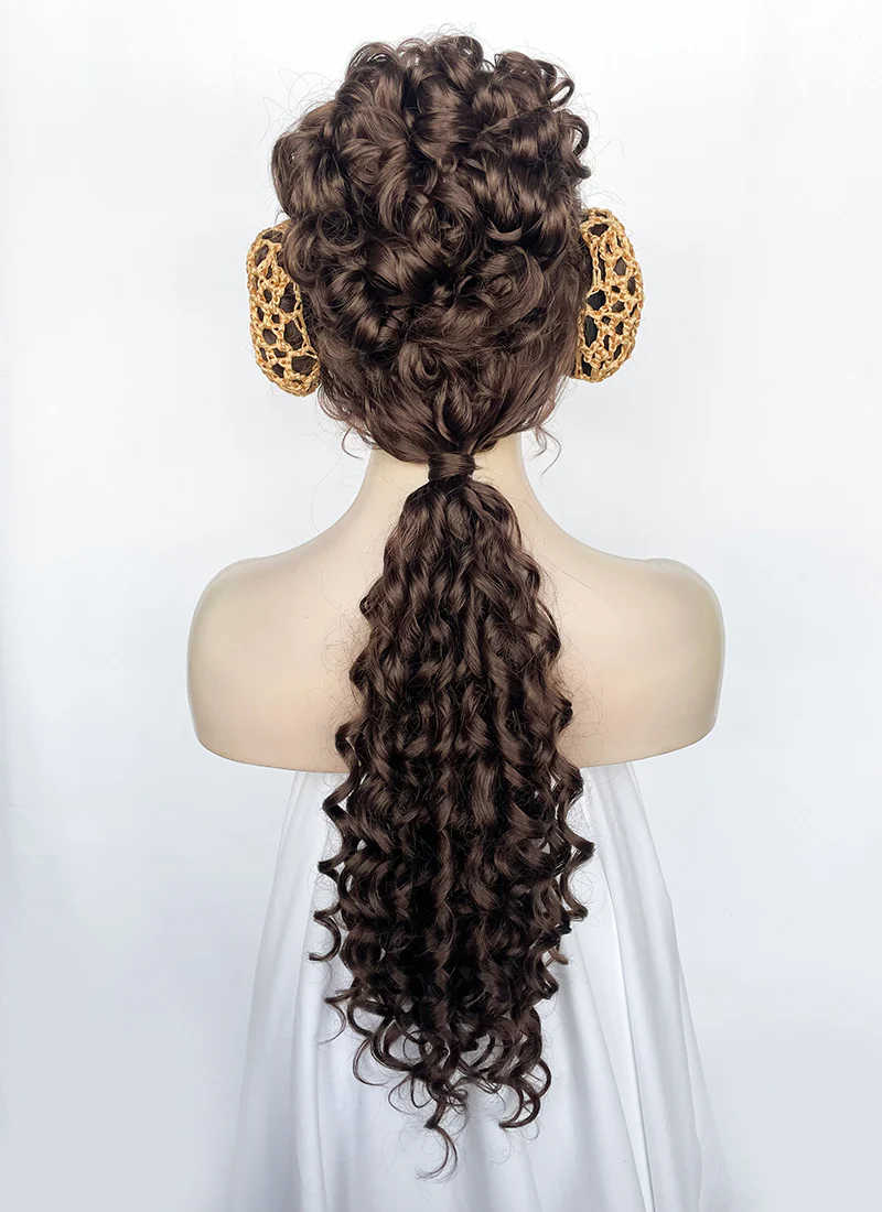 Star Wars Padme Amidala Brunette Braided Lace Front Synthetic Wig LF2145 - Image 10