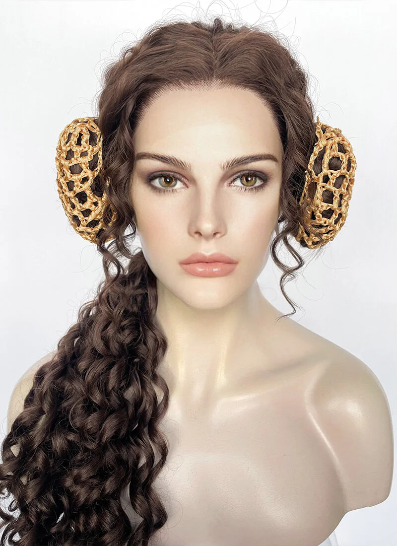 Star Wars Padme Amidala Brunette Braided Lace Front Synthetic Wig LF2145 - Image 3