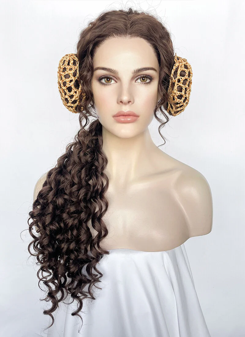 Star Wars Padme Amidala Brunette Braided Lace Front Synthetic Wig LF2145 - Image 4