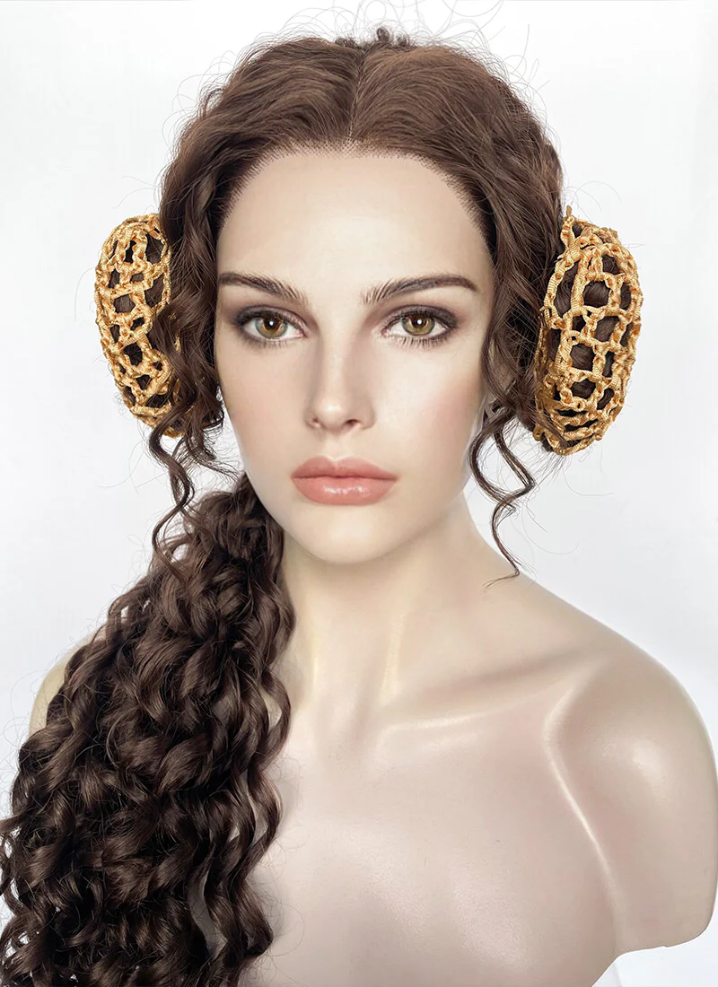 Star Wars Padme Amidala Brunette Braided Lace Front Synthetic Wig LF2145 - Image 6