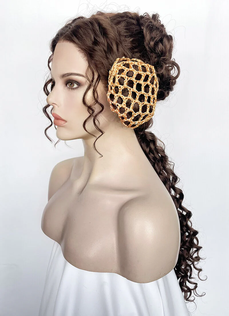 Star Wars Padme Amidala Brunette Braided Lace Front Synthetic Wig LF2145 - Image 9