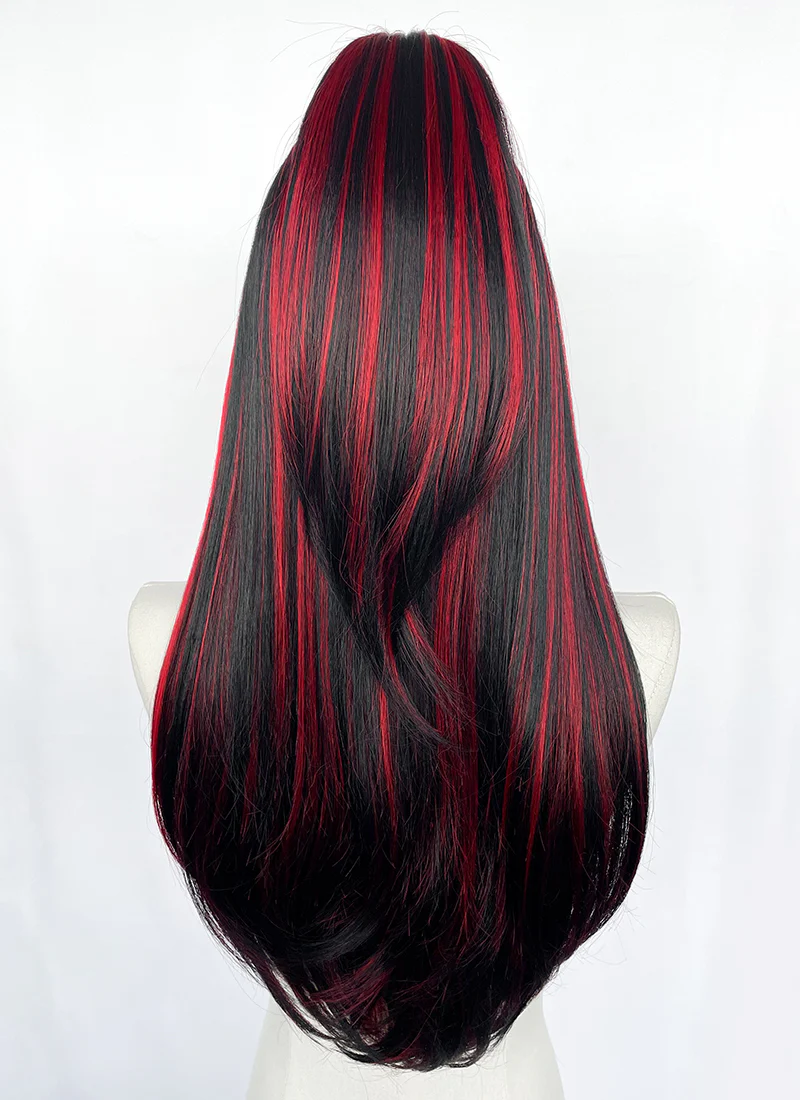 Black Mixed Red Braided Lace Front Synthetic Wig LF2148 - Image 10