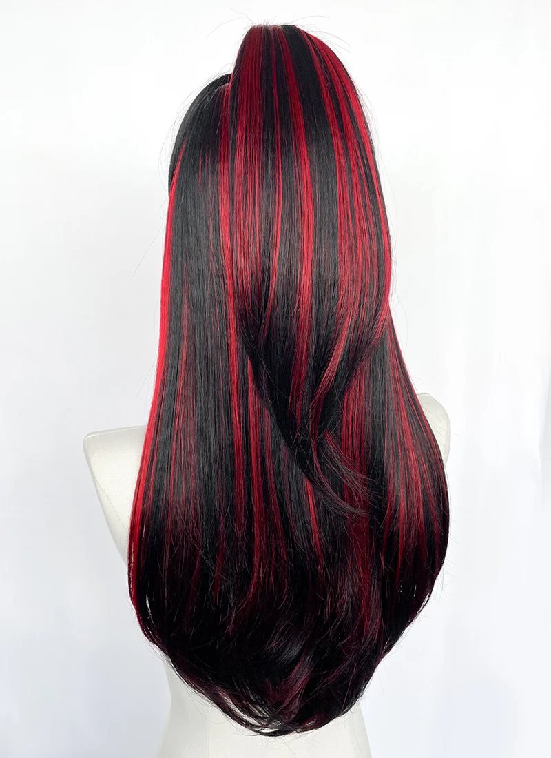 Black Mixed Red Braided Lace Front Synthetic Wig LF2148 - Image 11