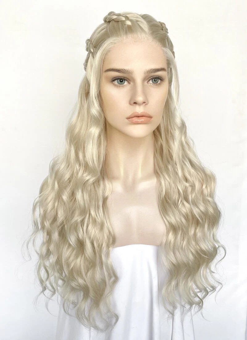 Game of Thrones Daenerys Targaryen Light Ash Blonde Braided Lace Front Synthetic Wig LF2158 - Image 5