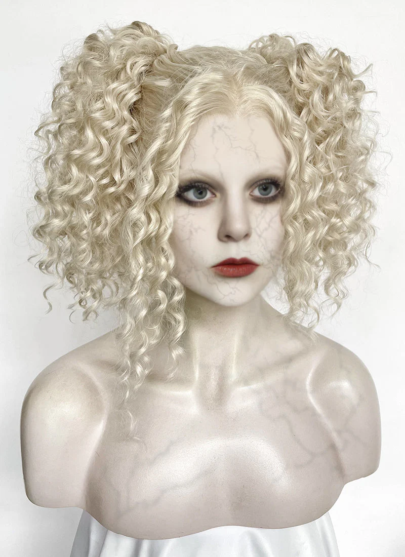 Lady Gaga The Dead Dance Ash Blonde Braided Lace Front Synthetic Wig LF2178 - Image 2
