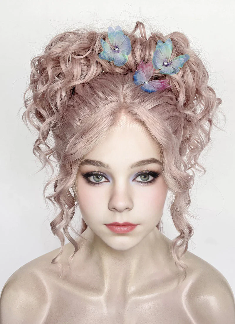 Wednesday Enid Sinclair Gala Pastel Pale Plum Braided Lace Front Synthetic Wig LF2180 - Image 3