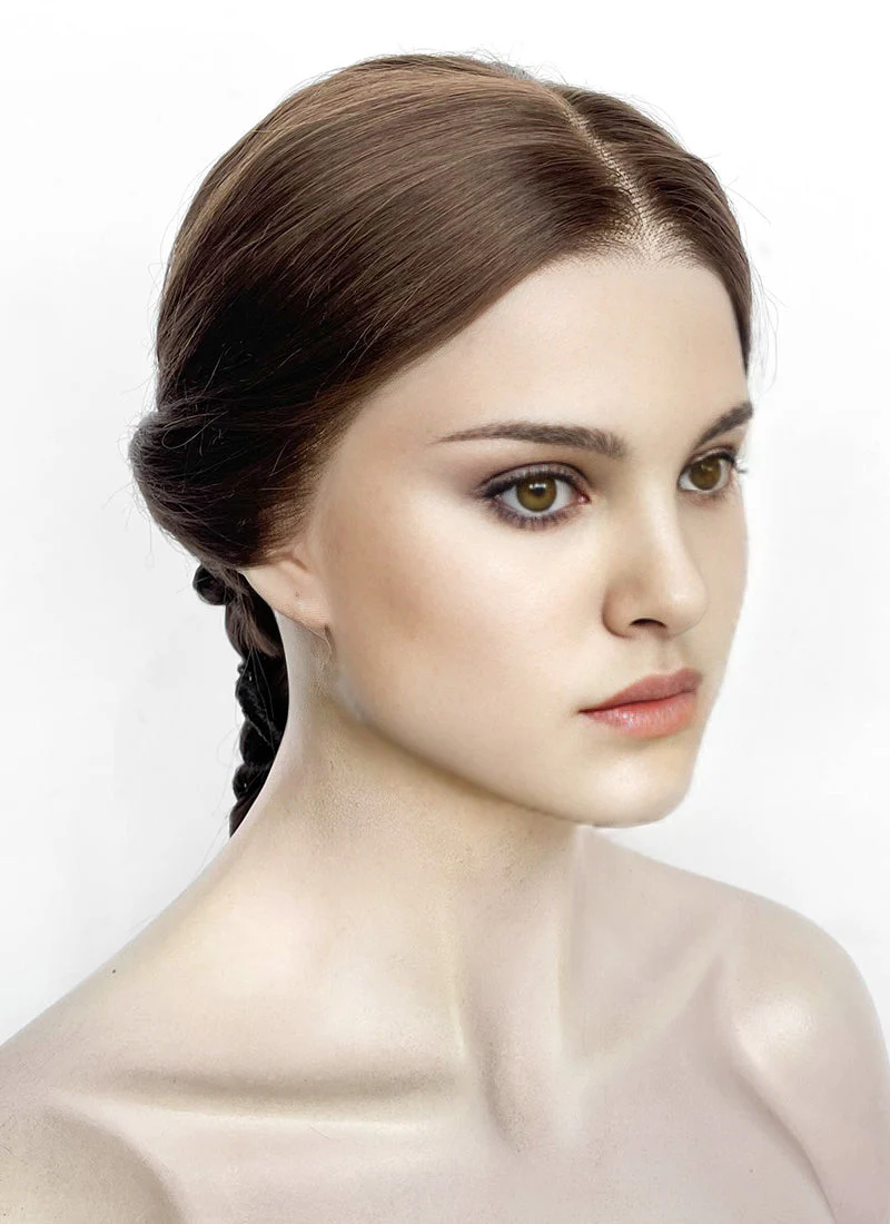 Star Wars Padme Amidala Brunette Braided Lace Front Synthetic Wig LF2181 - Image 3