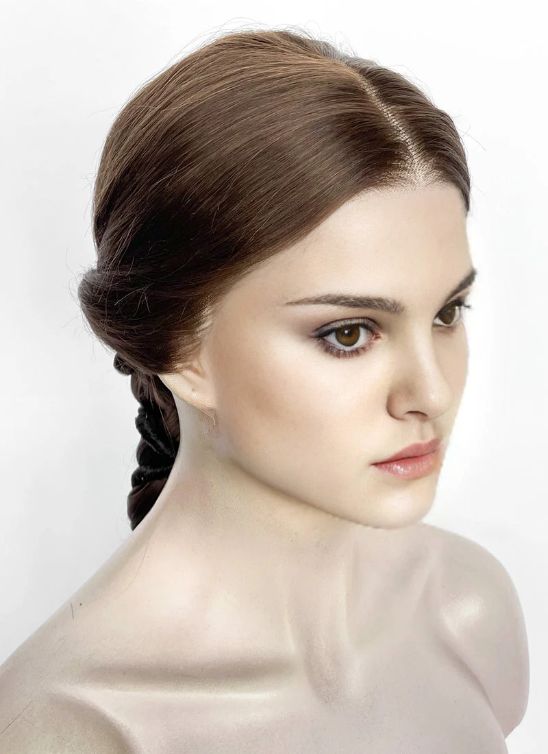 Star Wars Padme Amidala Brunette Braided Lace Front Synthetic Wig LF2181 - Image 5