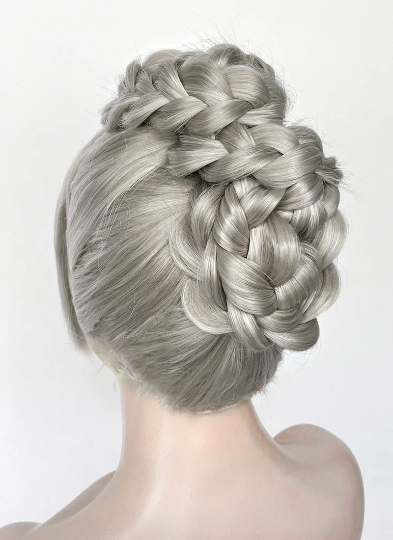 Grey Braided Lace Front Synthetic Wig LF2184 - Image 5