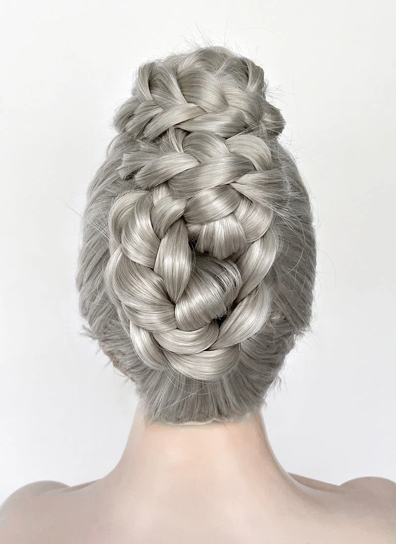 Grey Braided Lace Front Synthetic Wig LF2184 - Image 6