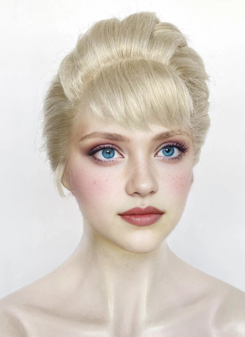 Frozen Elsa Pastel Ash Blonde Braided Lace Front Synthetic Wig LF2186 - Image 2