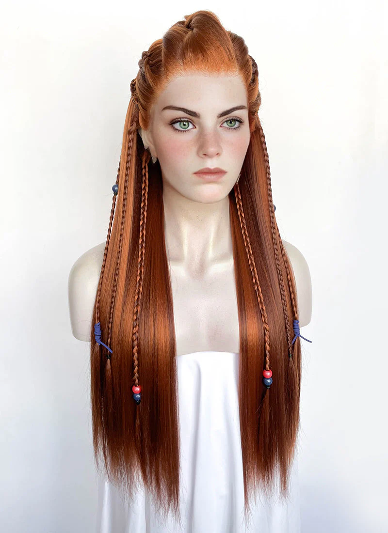 Horizon Aloy Mixed Ginger Braided Lace Front Synthetic Wig LF2190 - Image 4