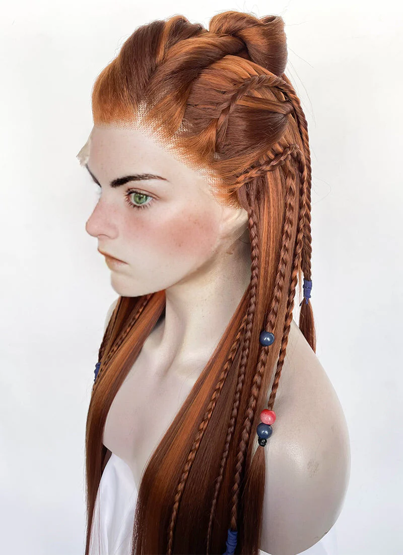Horizon Aloy Mixed Ginger Braided Lace Front Synthetic Wig LF2190 - Image 9