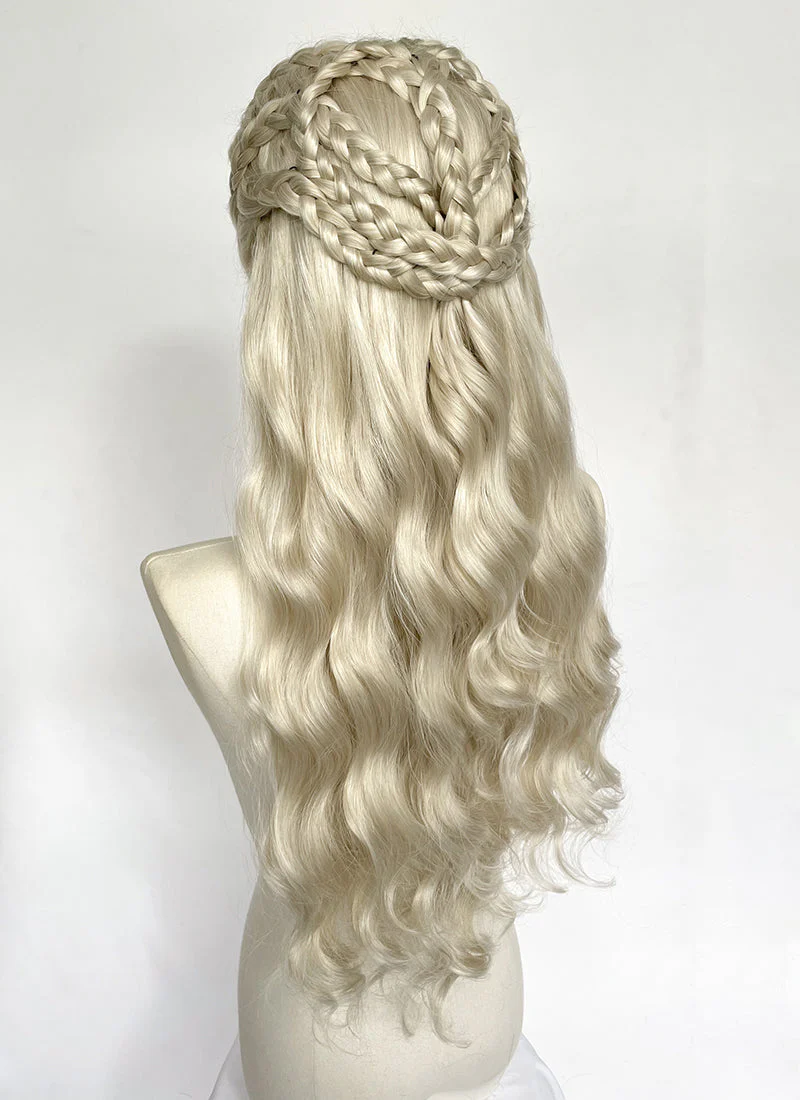 Game of Thrones Daenerys Targaryen Light Ash Blonde Braided Lace Front Synthetic Wig LF2191 - Image 10