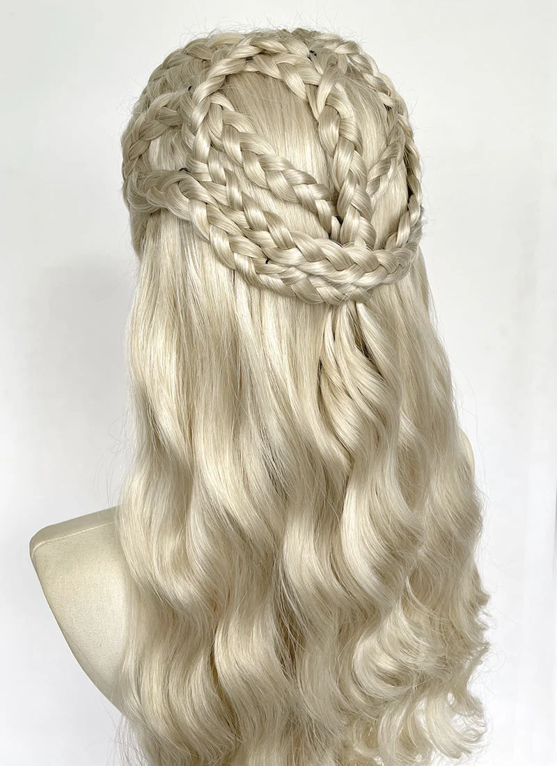 Game of Thrones Daenerys Targaryen Light Ash Blonde Braided Lace Front Synthetic Wig LF2191 - Image 11