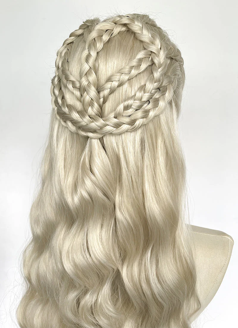 Game of Thrones Daenerys Targaryen Light Ash Blonde Braided Lace Front Synthetic Wig LF2191 - Image 12