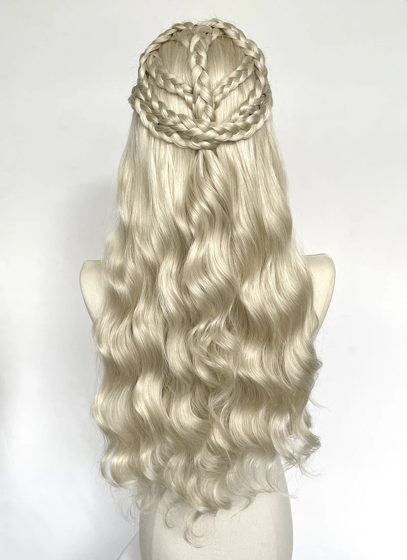 Game of Thrones Daenerys Targaryen Light Ash Blonde Braided Lace Front Synthetic Wig LF2191 - Image 13