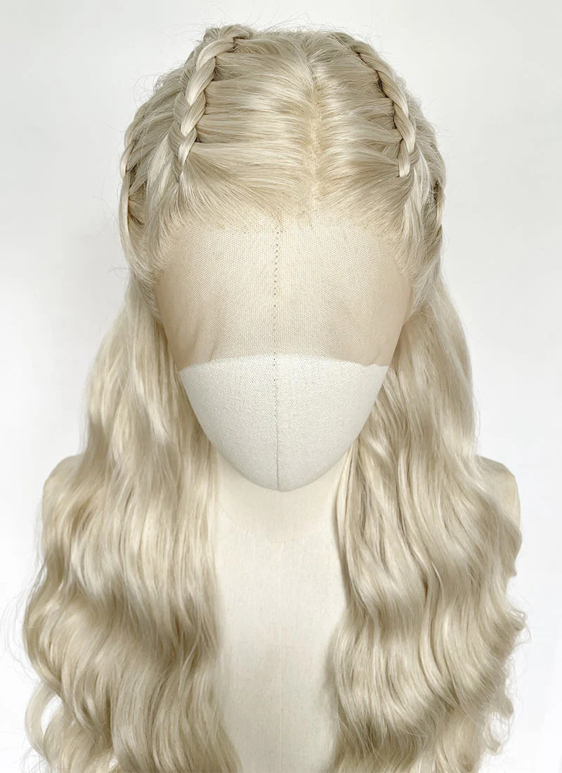 Game of Thrones Daenerys Targaryen Light Ash Blonde Braided Lace Front Synthetic Wig LF2191 - Image 3