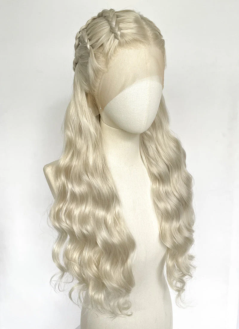 Game of Thrones Daenerys Targaryen Light Ash Blonde Braided Lace Front Synthetic Wig LF2191 - Image 4