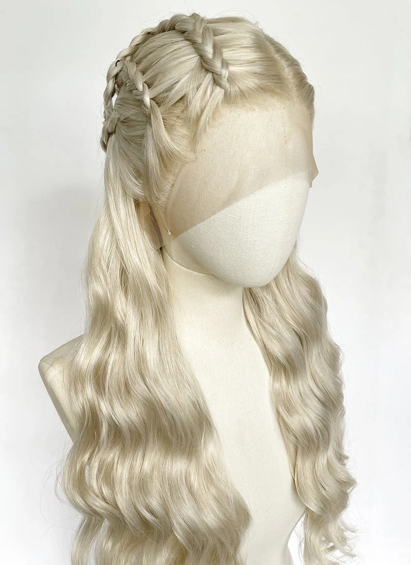 Game of Thrones Daenerys Targaryen Light Ash Blonde Braided Lace Front Synthetic Wig LF2191 - Image 5