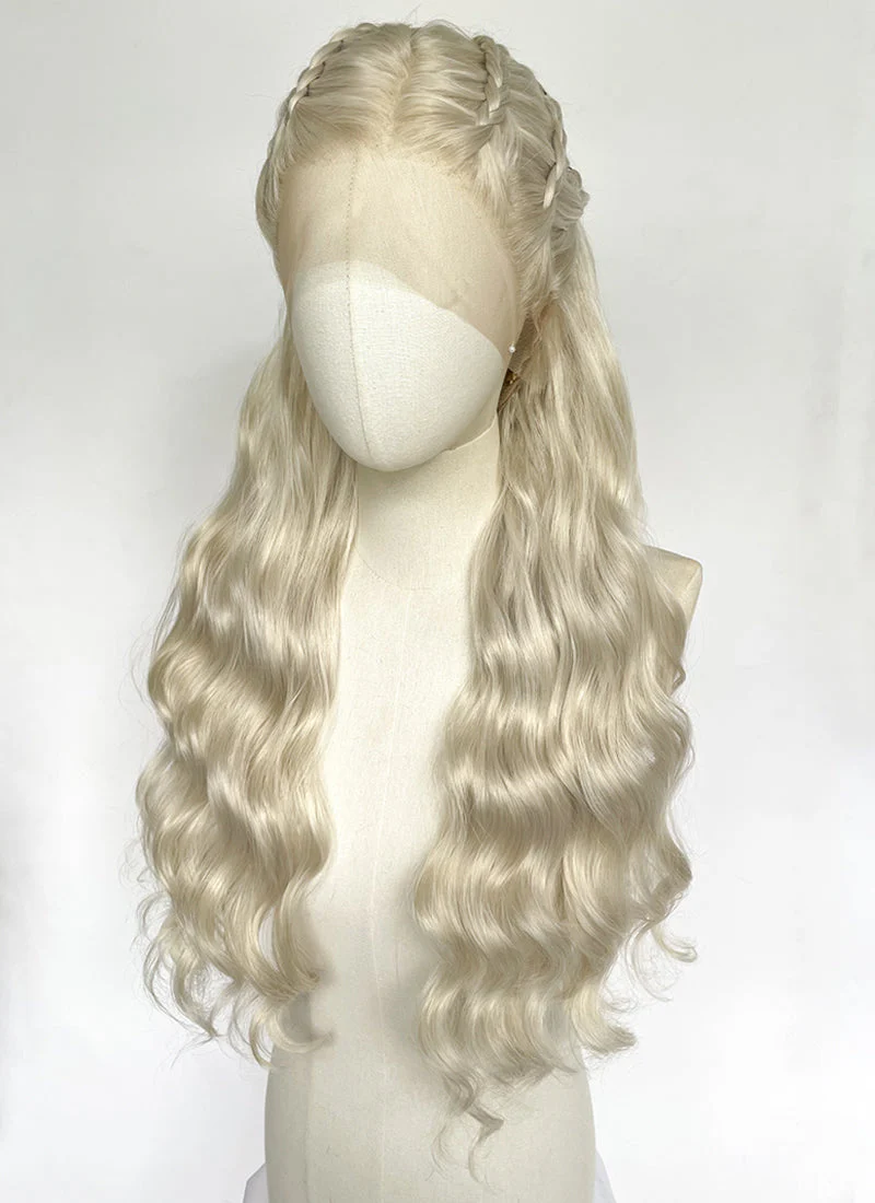 Game of Thrones Daenerys Targaryen Light Ash Blonde Braided Lace Front Synthetic Wig LF2191 - Image 6