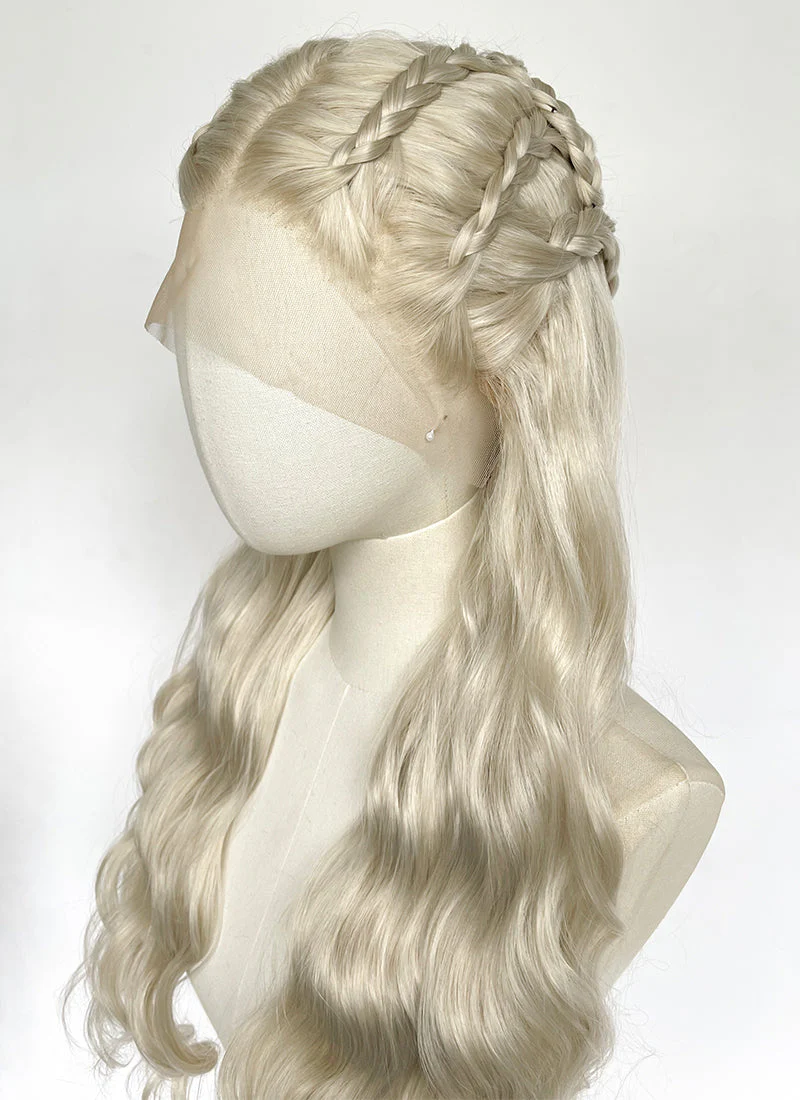 Game of Thrones Daenerys Targaryen Light Ash Blonde Braided Lace Front Synthetic Wig LF2191 - Image 7