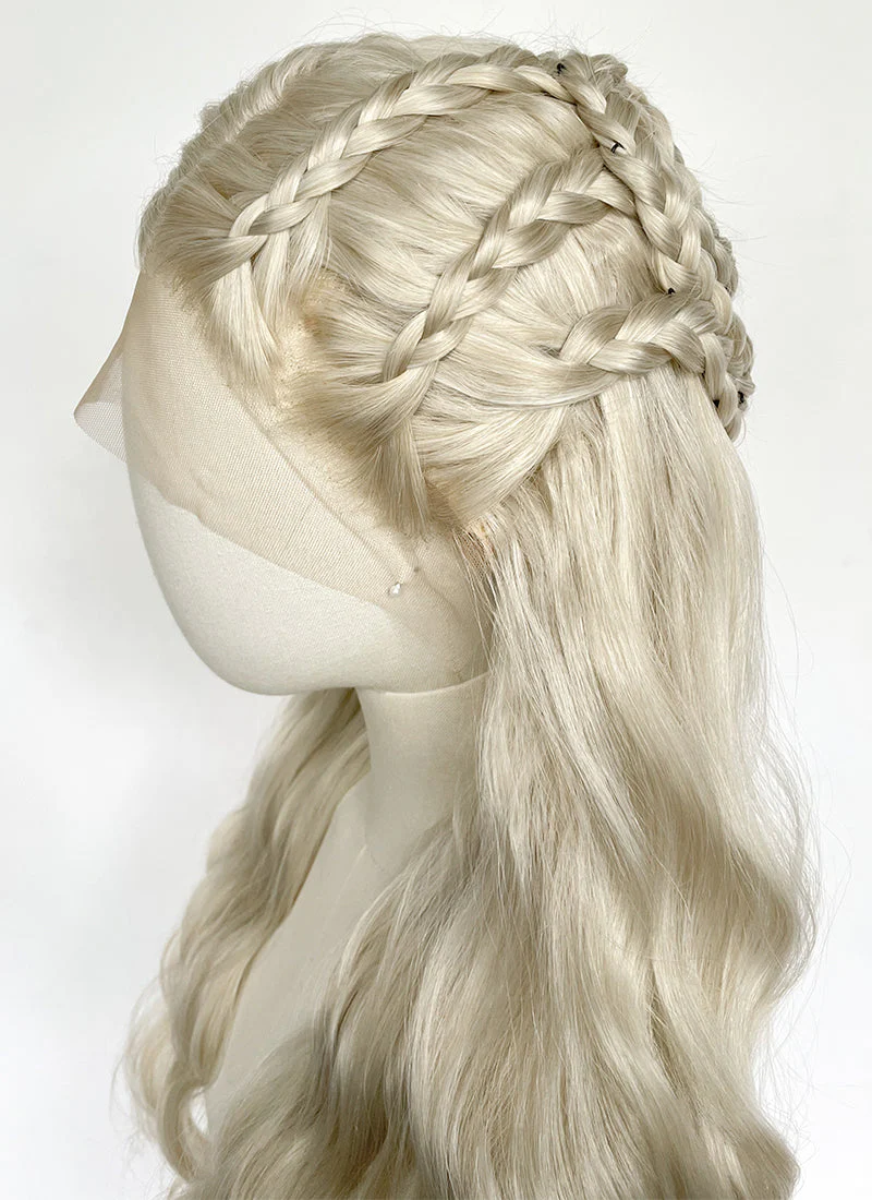 Game of Thrones Daenerys Targaryen Light Ash Blonde Braided Lace Front Synthetic Wig LF2191 - Image 8