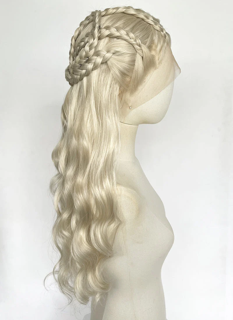 Game of Thrones Daenerys Targaryen Light Ash Blonde Braided Lace Front Synthetic Wig LF2191 - Image 9