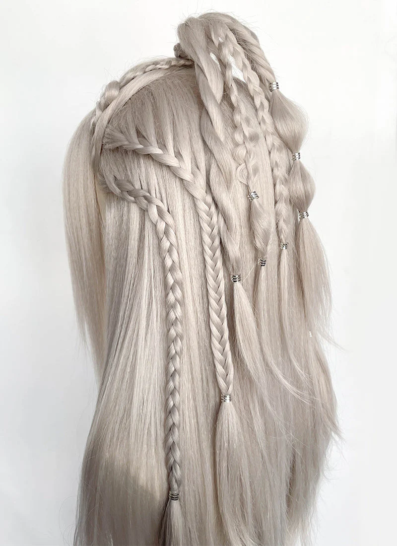 Pastel Blondish Grey Braided Yaki Lace Front Synthetic Wig LF2193 - Image 14