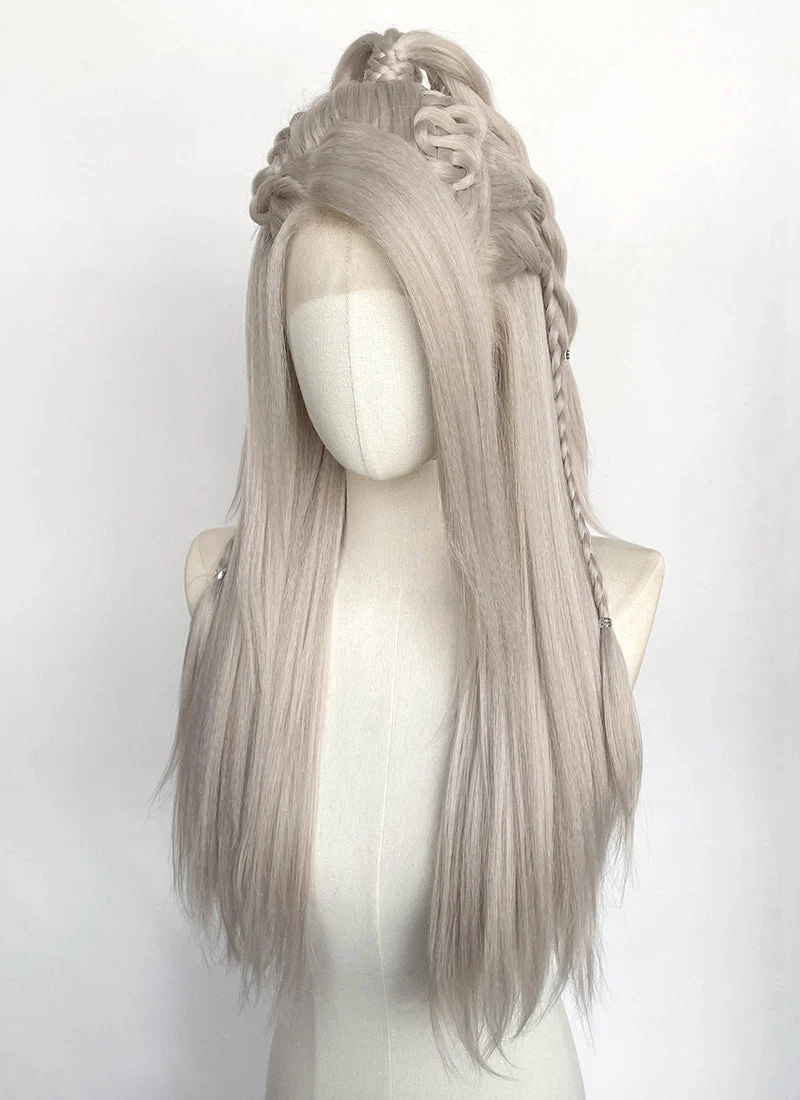 Pastel Blondish Grey Braided Yaki Lace Front Synthetic Wig LF2193 - Image 7