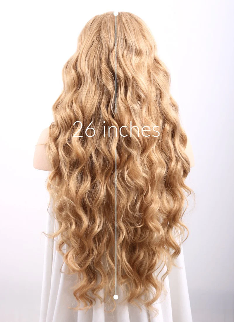 Wavy Golden Blonde Lace Front Synthetic Wig LF244 - Image 10