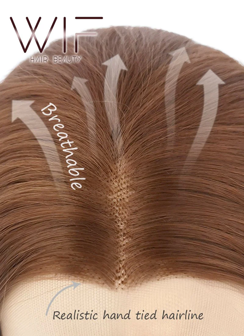 Wavy Golden Blonde Lace Front Synthetic Wig LF244 - Image 14