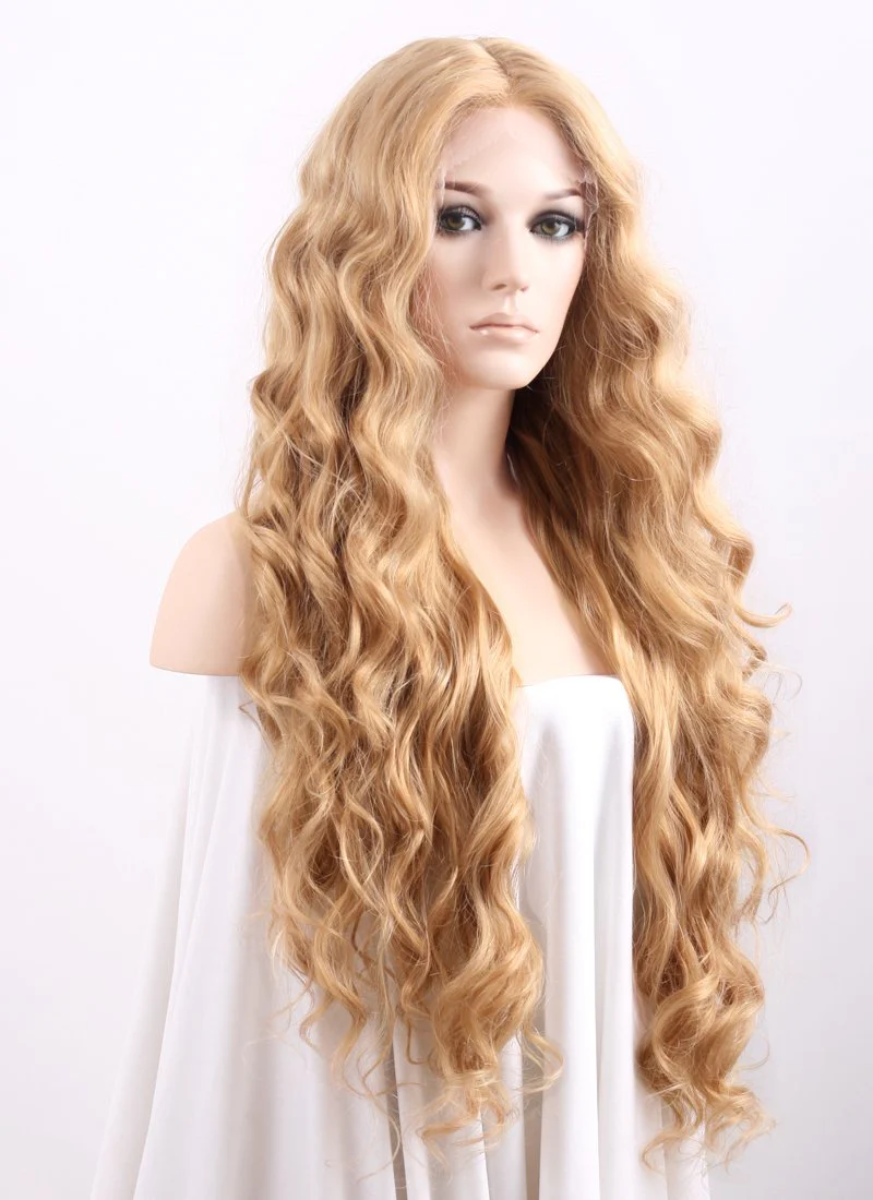 Wavy Golden Blonde Lace Front Synthetic Wig LF244 - Image 5