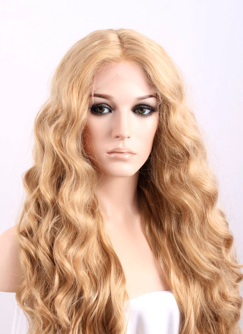 Wavy Golden Blonde Lace Front Synthetic Wig LF244 - Image 6