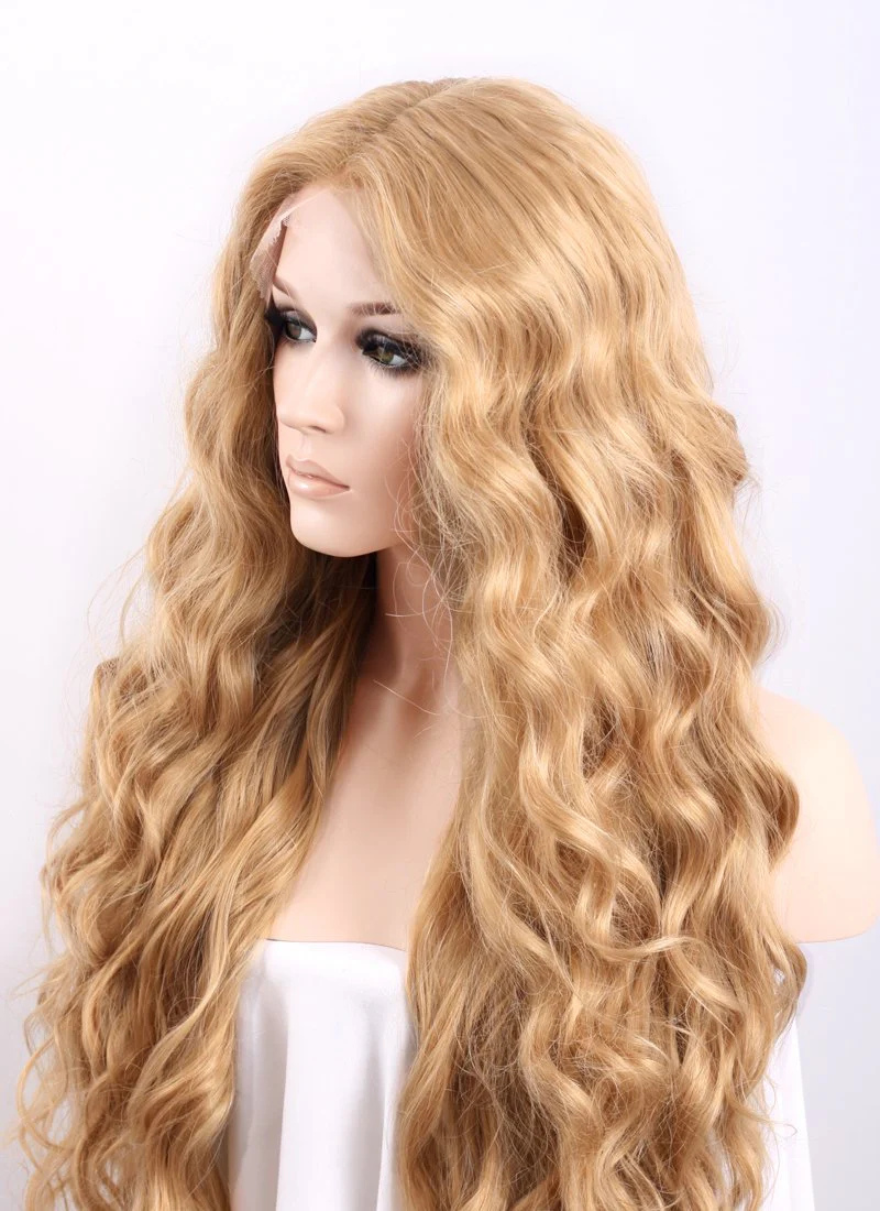 Wavy Golden Blonde Lace Front Synthetic Wig LF244 - Image 7