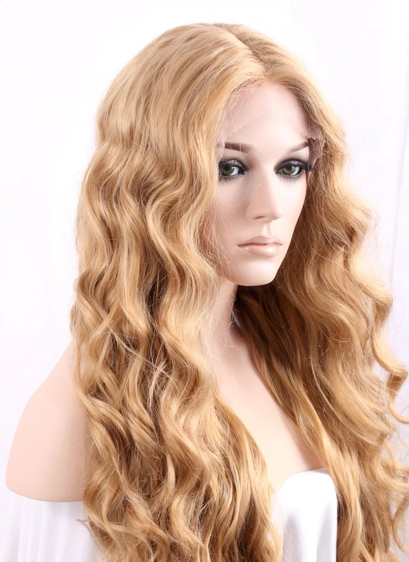 Wavy Golden Blonde Lace Front Synthetic Wig LF244 - Image 8