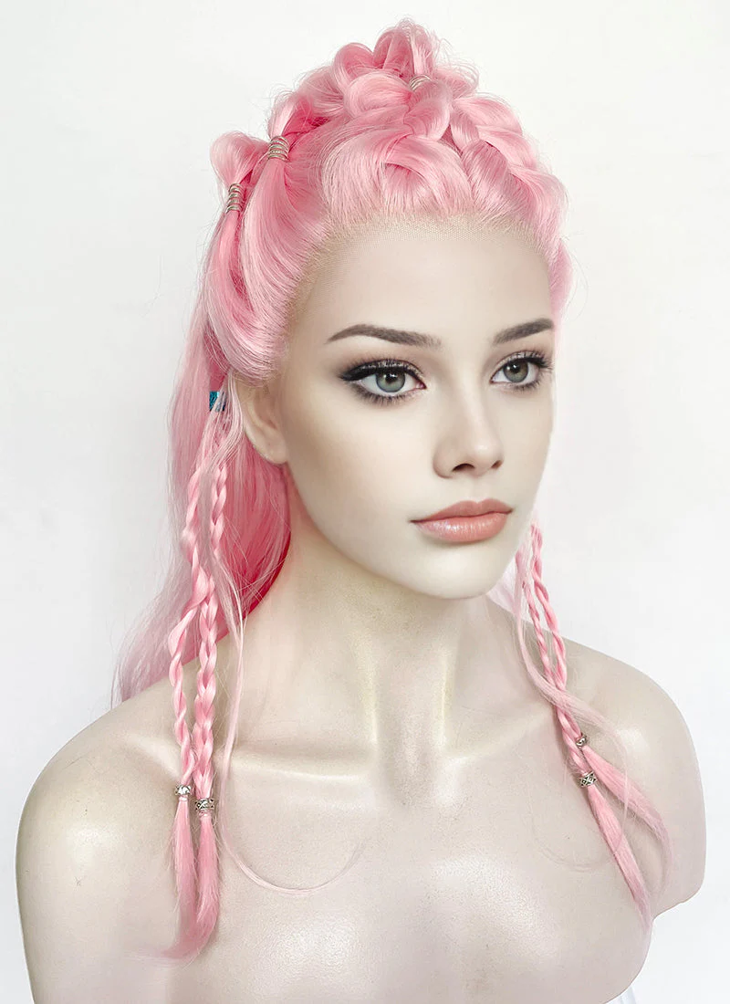 Pastel Pink Braided Lace Front Synthetic Wig LF2511 - Image 10