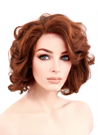 Marvel Black Widow Auburn Curly Bob Lace Front Synthetic Wig LF253 - Image 3