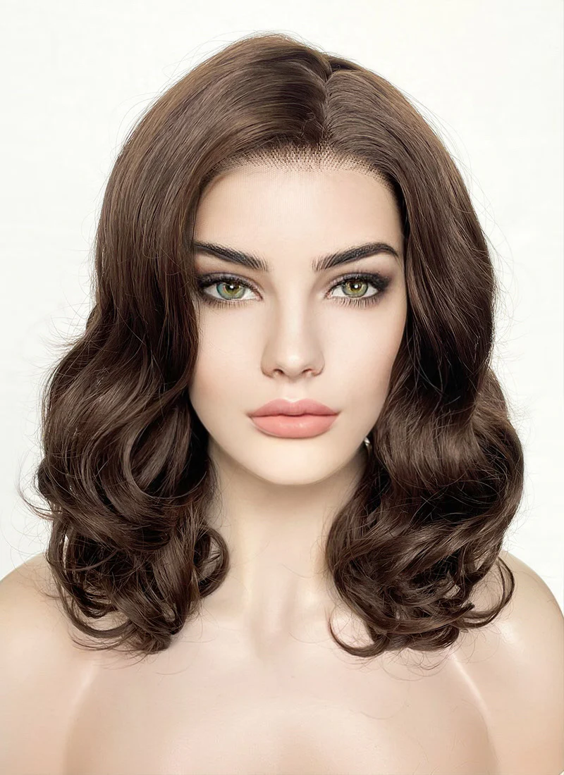 Brunette Wavy Lace Front Synthetic Wig LF256 - Image 4