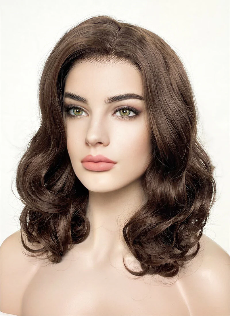 Brunette Wavy Lace Front Synthetic Wig LF256 - Image 7