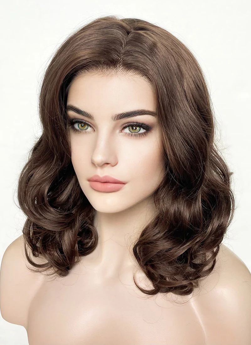 Brunette Wavy Lace Front Synthetic Wig LF256 - Image 8