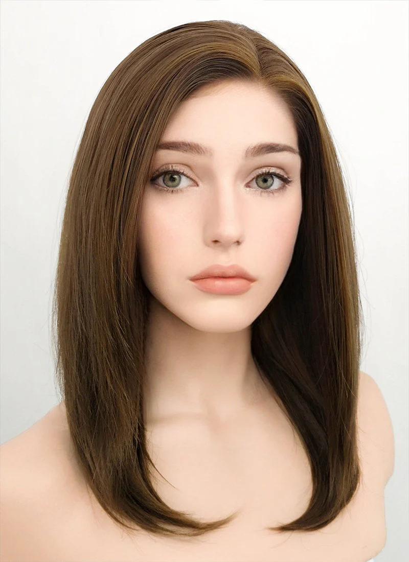 Brunette Straight Bob Lace Front Synthetic Wig LF268 - Image 3