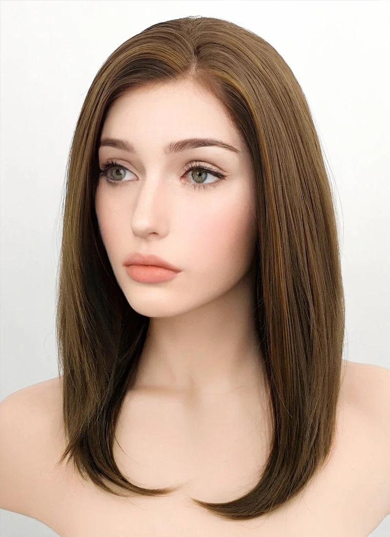 Brunette Straight Bob Lace Front Synthetic Wig LF268 - Image 6