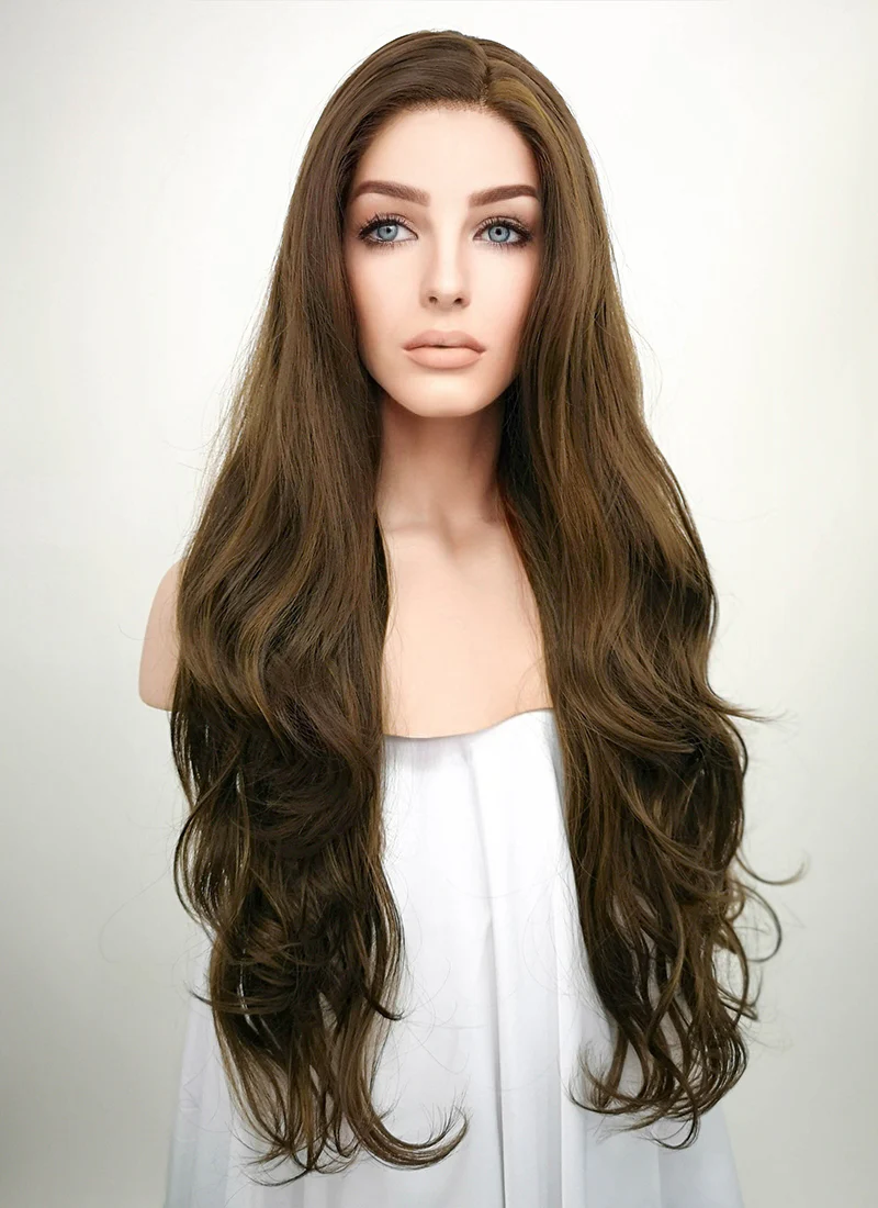 Brunette Wavy Lace Front Synthetic Wig LF321 - Image 3