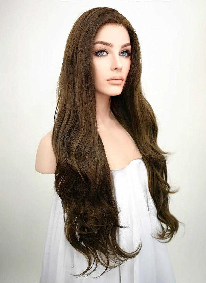 Brunette Wavy Lace Front Synthetic Wig LF321 - Image 4