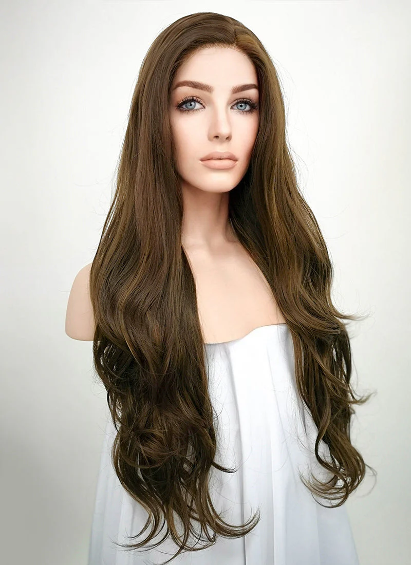 Brunette Wavy Lace Front Synthetic Wig LF321 - Image 5