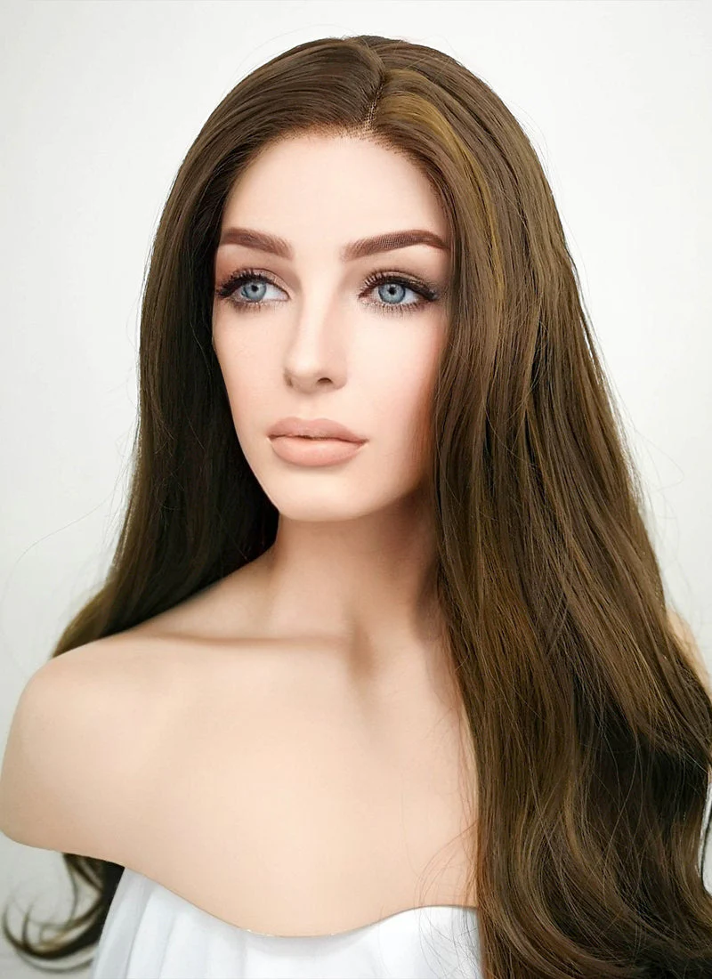 Brunette Wavy Lace Front Synthetic Wig LF321 - Image 7